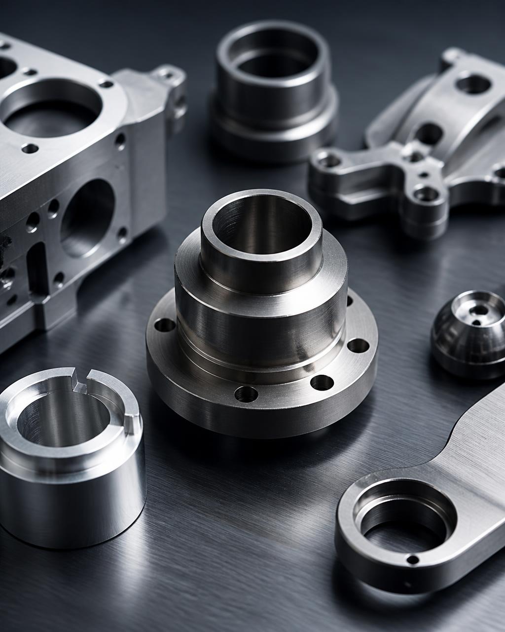 Precision-machined titanium and aluminum components